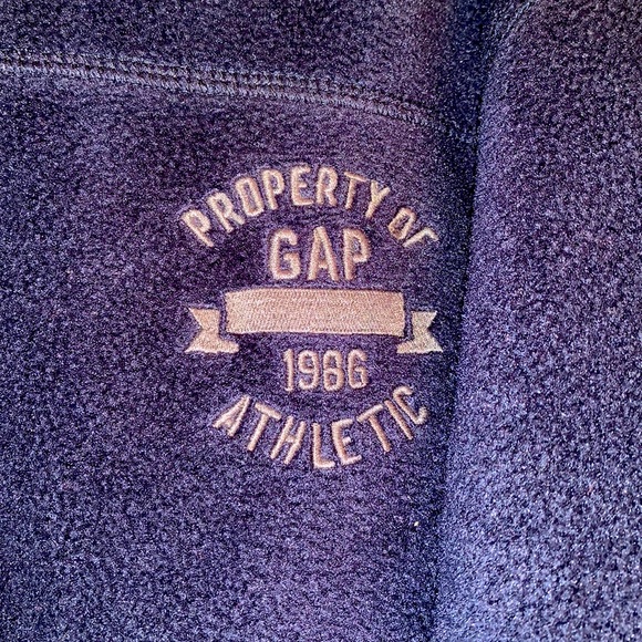 Gap kids size 8 boy’s pullover 1/4 zip fleece shirt top navy blue 2 pockets EUC - Picture 3 of 5
